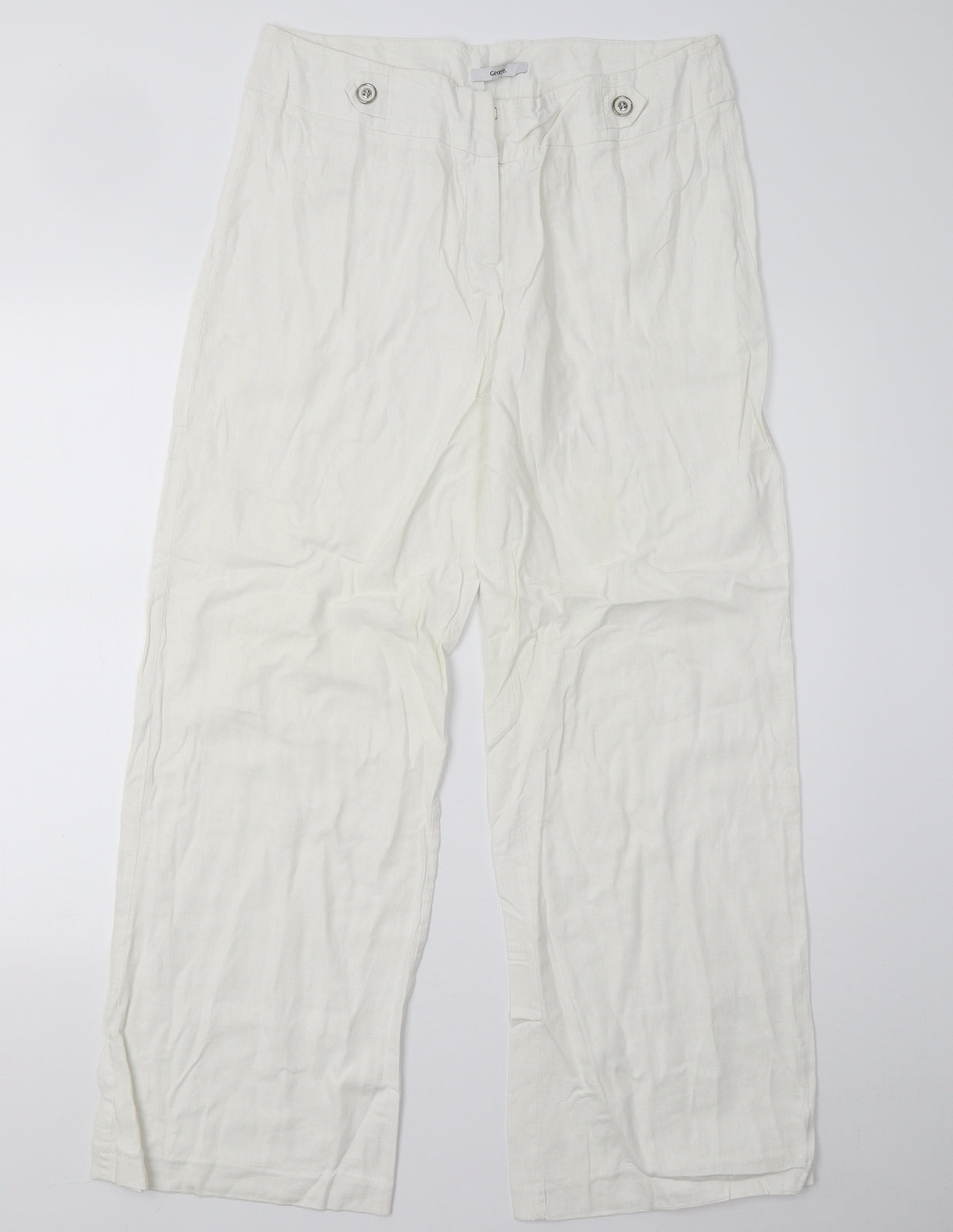George Womens White   Trousers  Size 14 L30 in