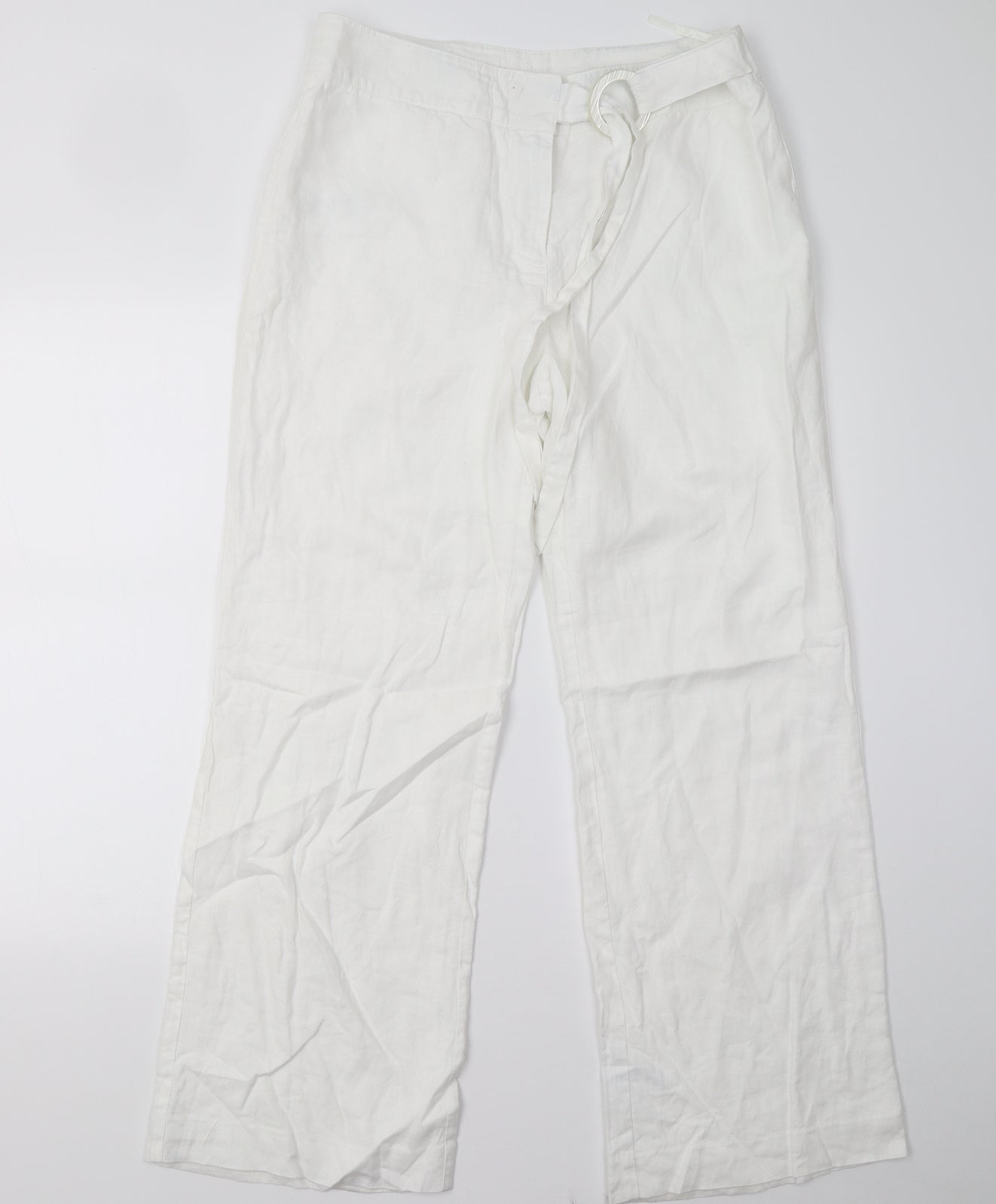 Per Una Womens White   Trousers  Size 14 L28 in - Pisa Fit