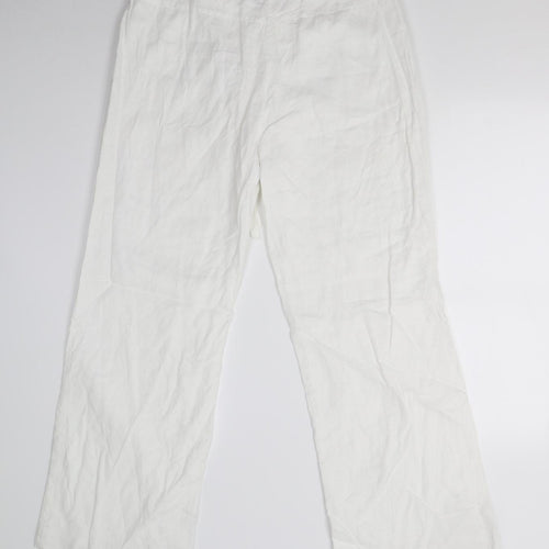 Per Una Womens White   Trousers  Size 14 L28 in - Pisa Fit