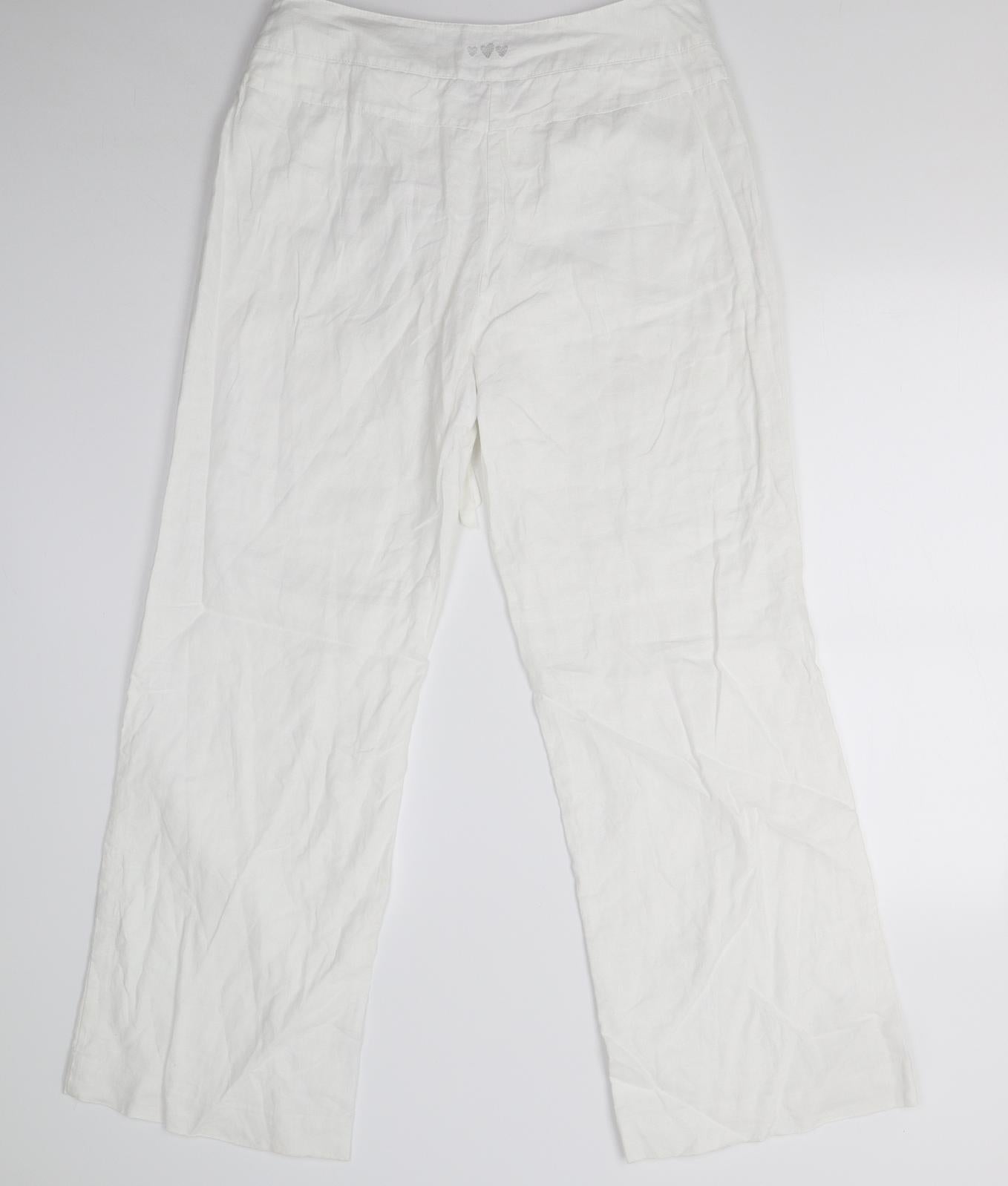 Per Una Womens White   Trousers  Size 14 L28 in - Pisa Fit