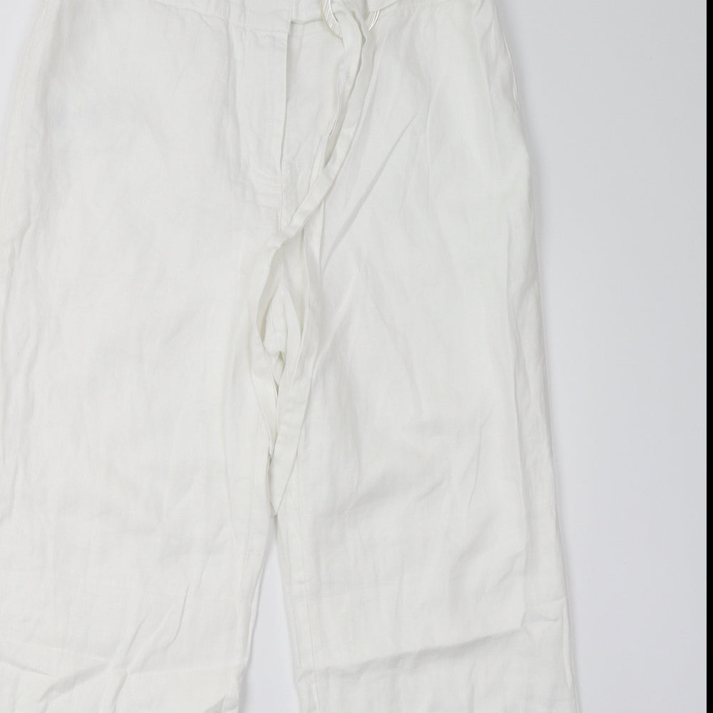 Per Una Womens White   Trousers  Size 14 L28 in - Pisa Fit