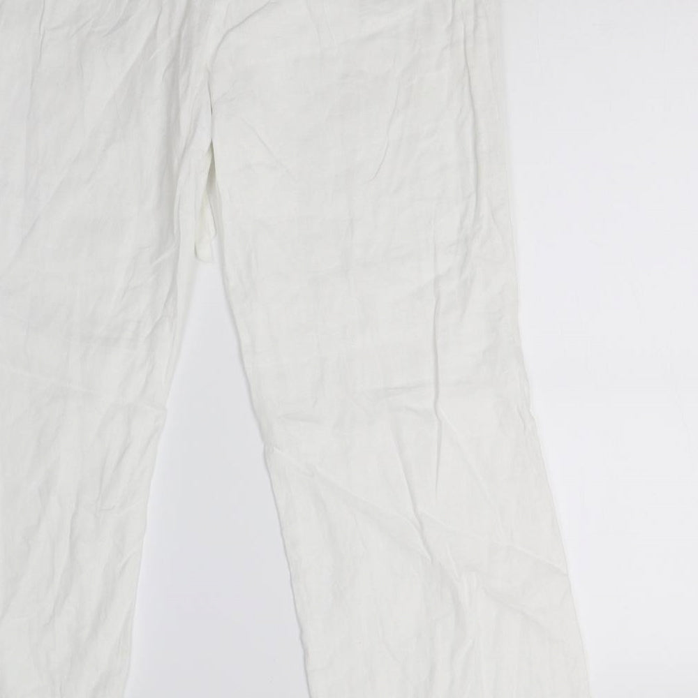 Per Una Womens White   Trousers  Size 14 L28 in - Pisa Fit