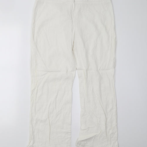 M&S Womens White   Trousers  Size 14 L26 in
