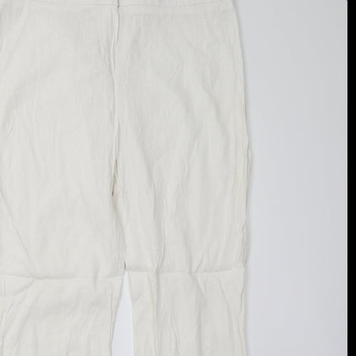 M&S Womens White   Trousers  Size 14 L26 in