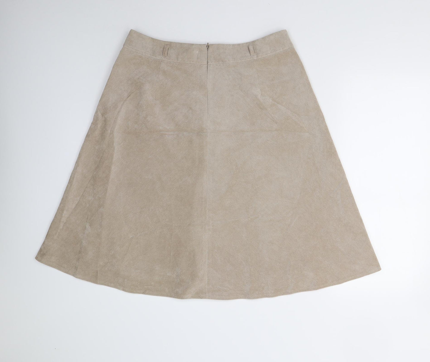 CC Petite Womens Beige  Corduroy A-Line Skirt Size 14