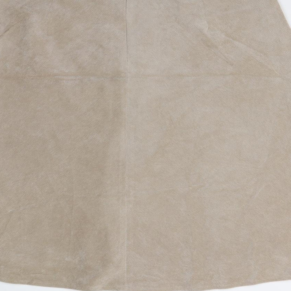 CC Petite Womens Beige  Corduroy A-Line Skirt Size 14
