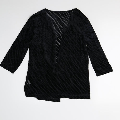 Falcini Womens Black Animal Print  Basic Blouse Size 10