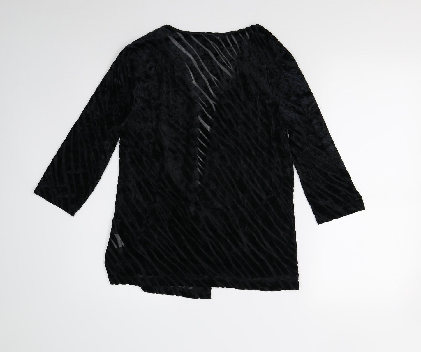 Falcini Womens Black Animal Print  Basic Blouse Size 10