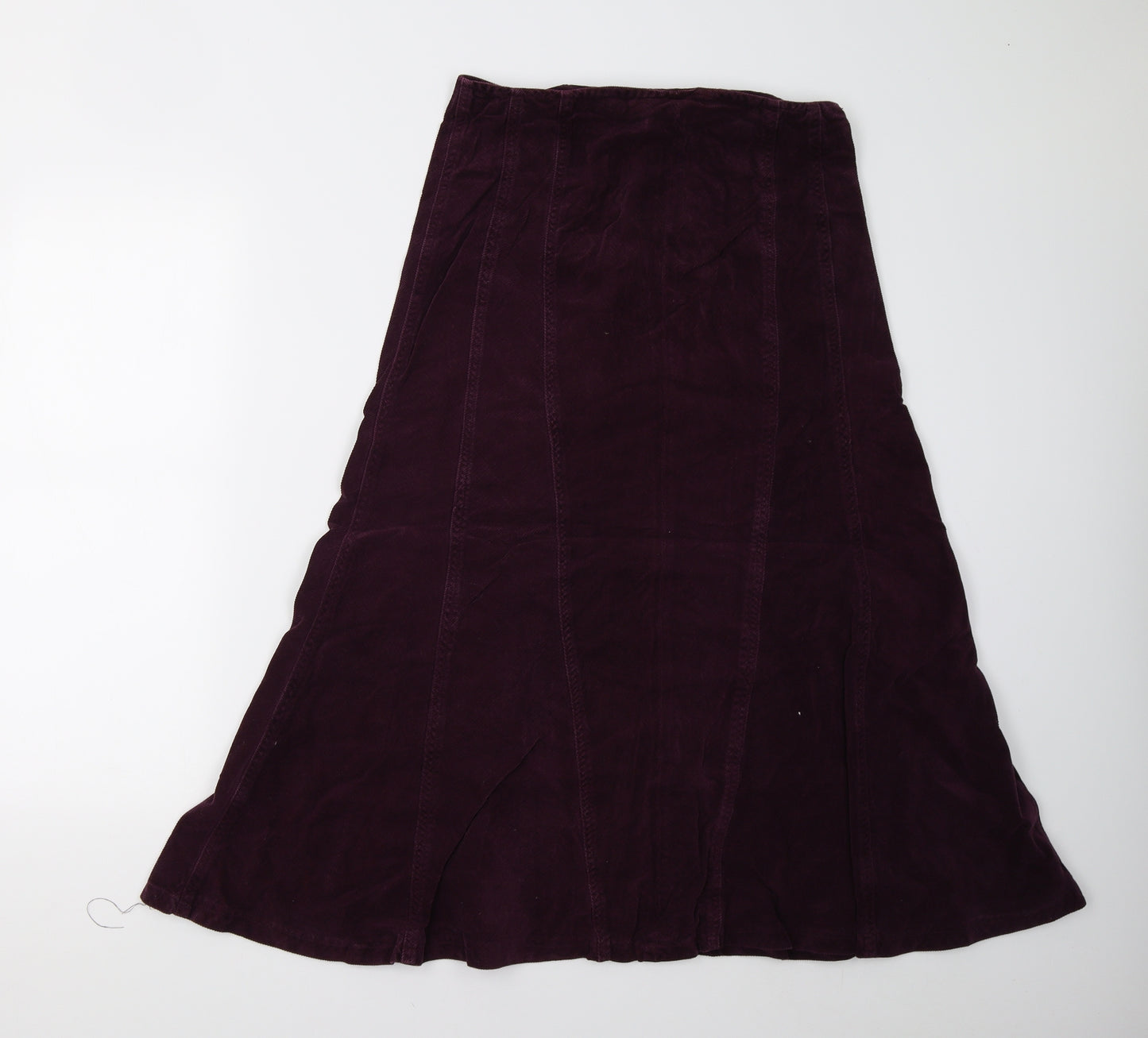 M&Co Womens Purple  Corduroy A-Line Skirt Size 10