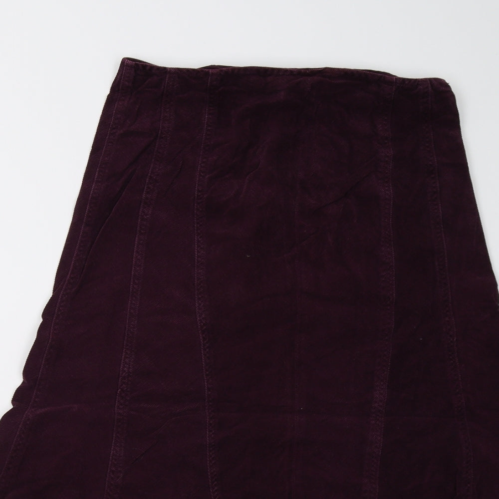 M&Co Womens Purple  Corduroy A-Line Skirt Size 10