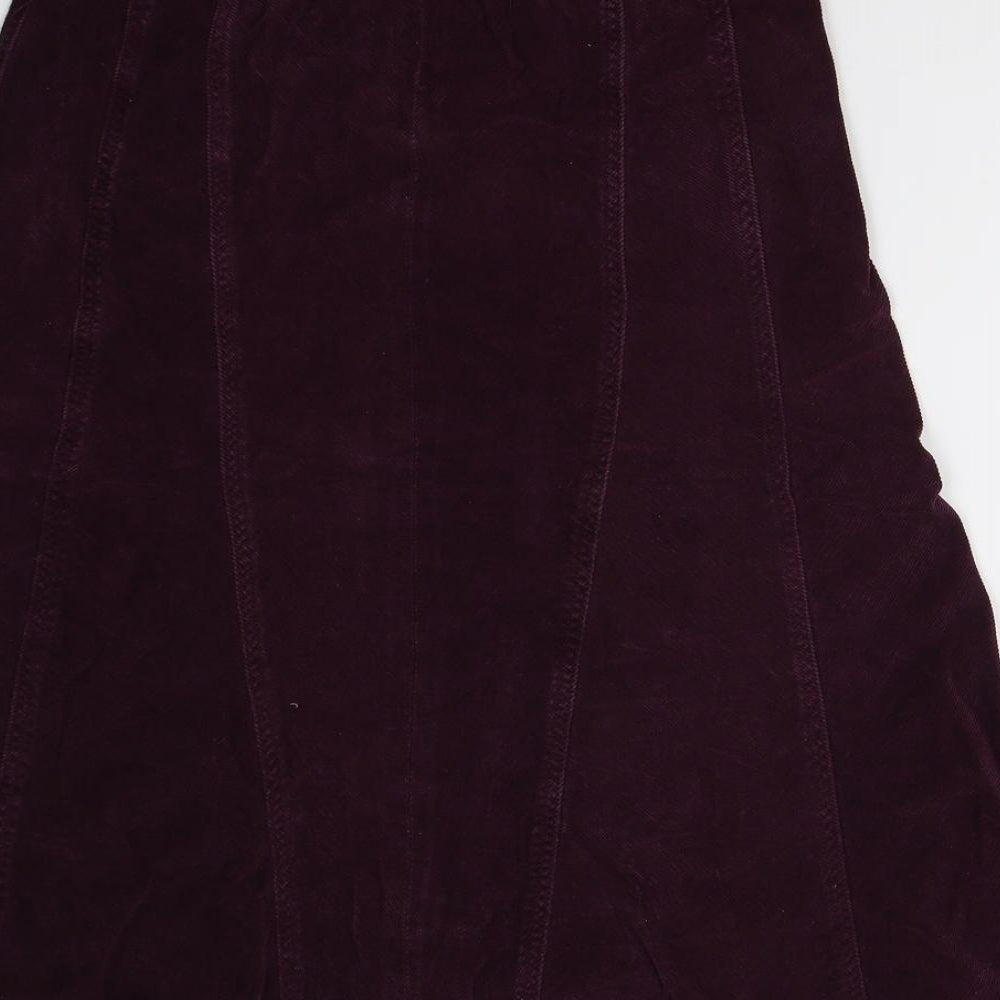 M&Co Womens Purple  Corduroy A-Line Skirt Size 10