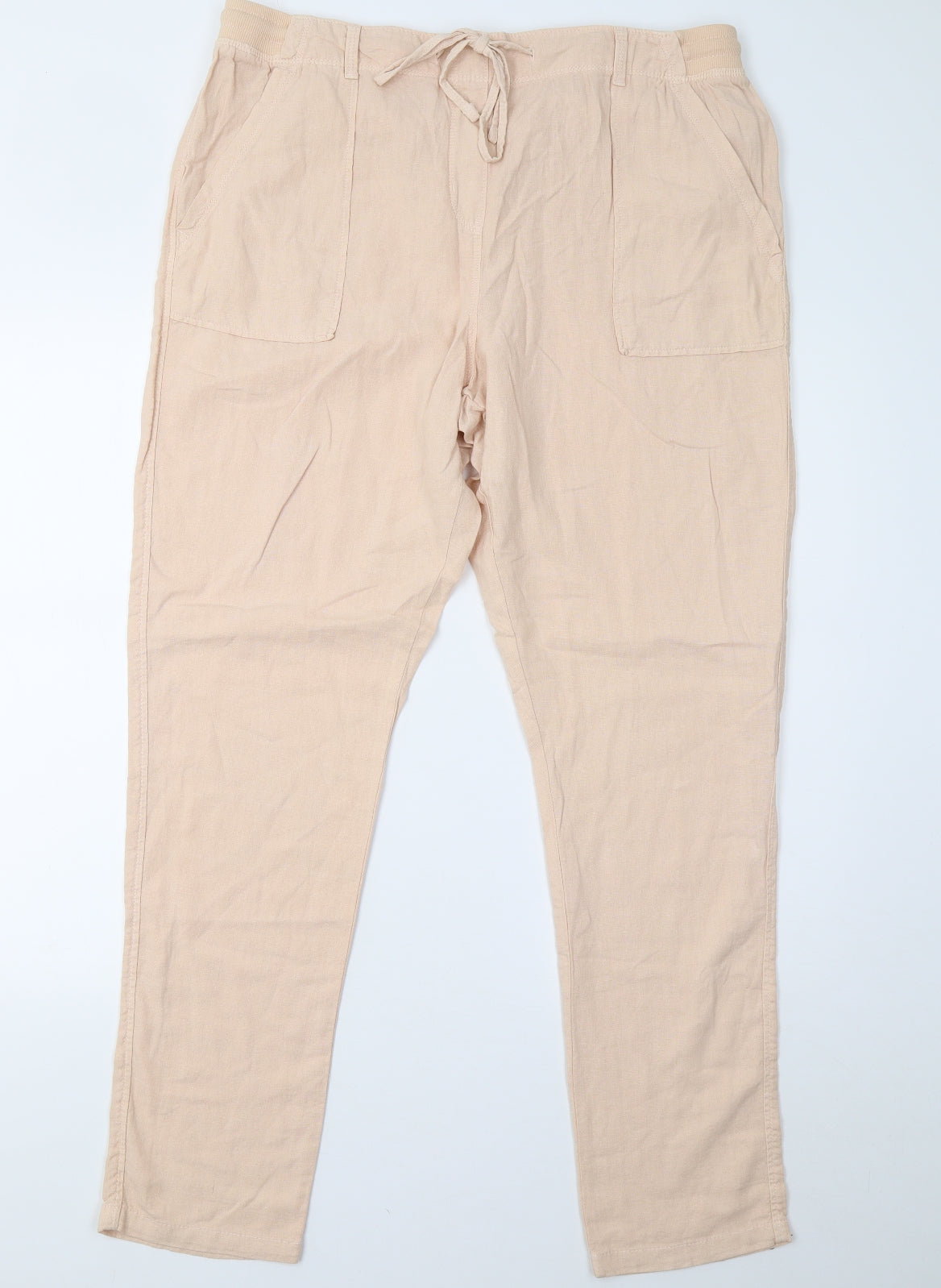 M&S Womens Orange   Trousers  Size 14 L30 in