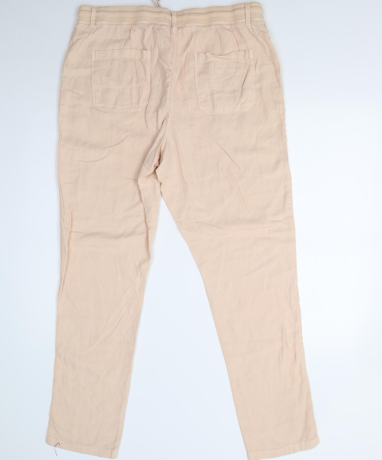 M&S Womens Orange   Trousers  Size 14 L30 in