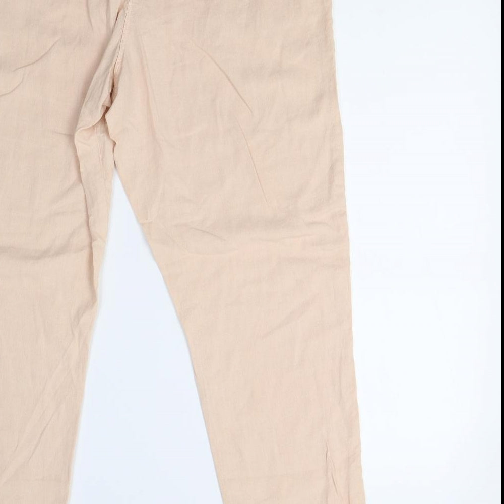 M&S Womens Orange   Trousers  Size 14 L30 in