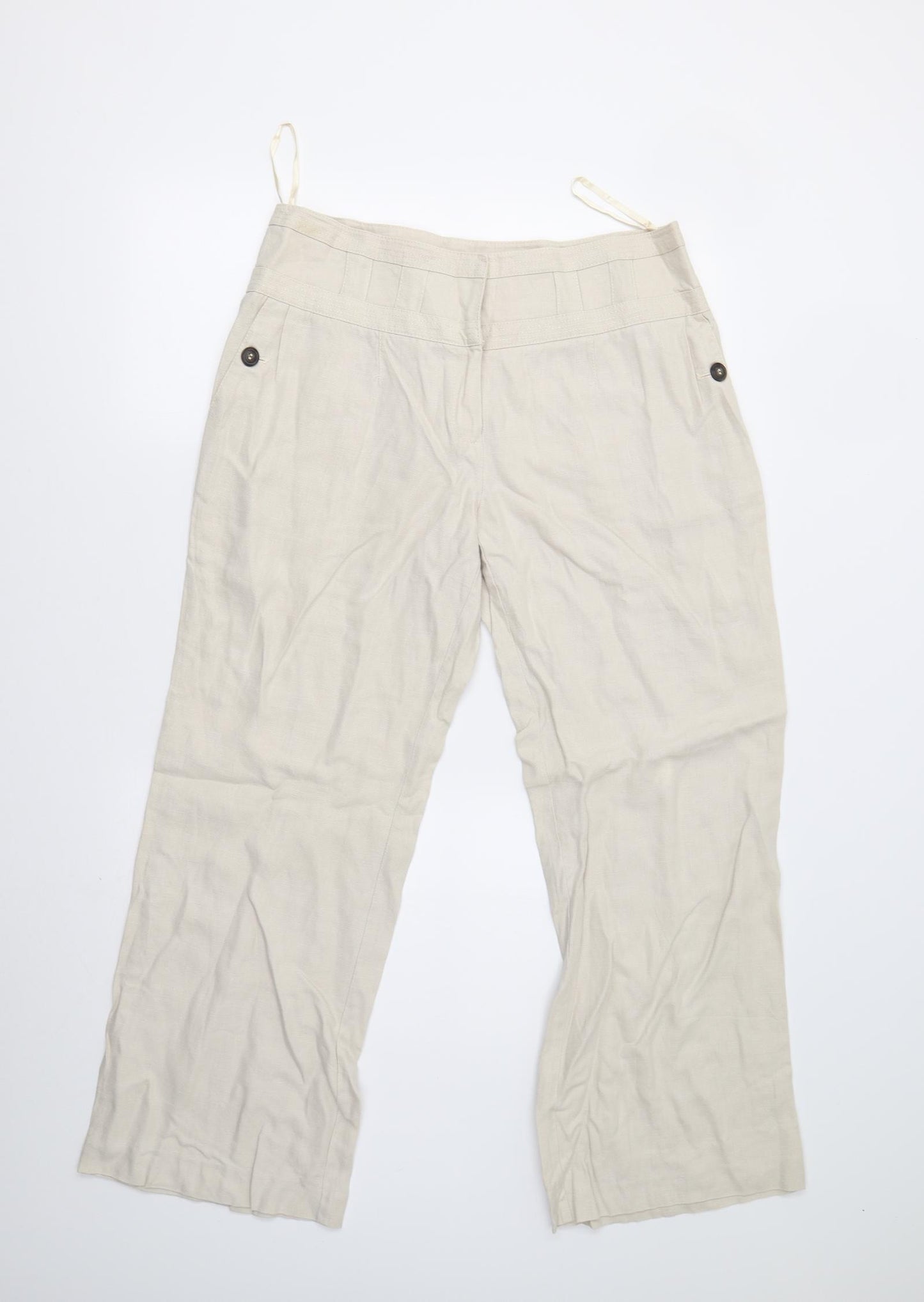 Next Petite Womens Beige   Trousers  Size 14 L28 in