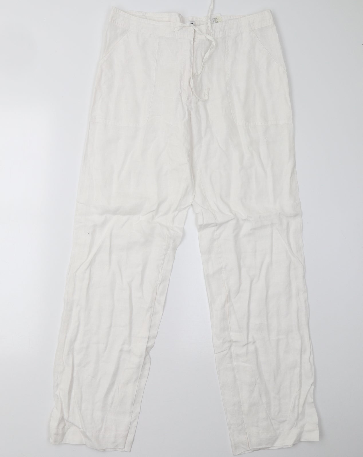 H&M Womens White   Trousers  Size 12 L31 in