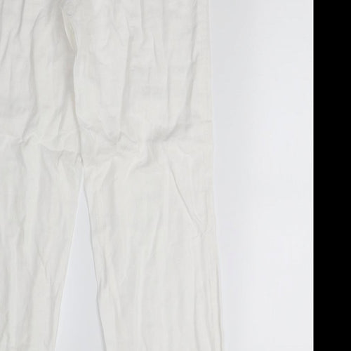 H&M Womens White   Trousers  Size 12 L31 in