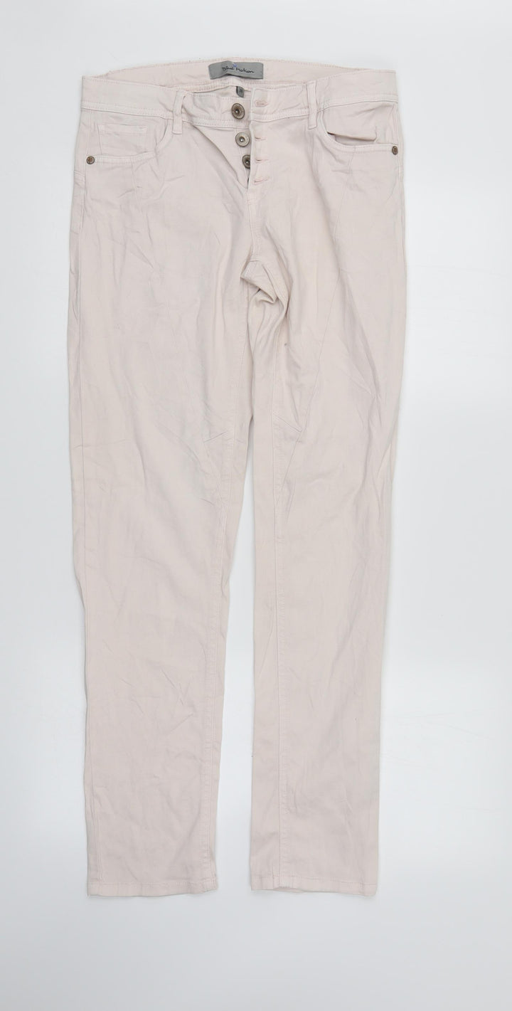 Blue Motion Womens Ivory  Denim Straight Jeans Size 10 L30 in