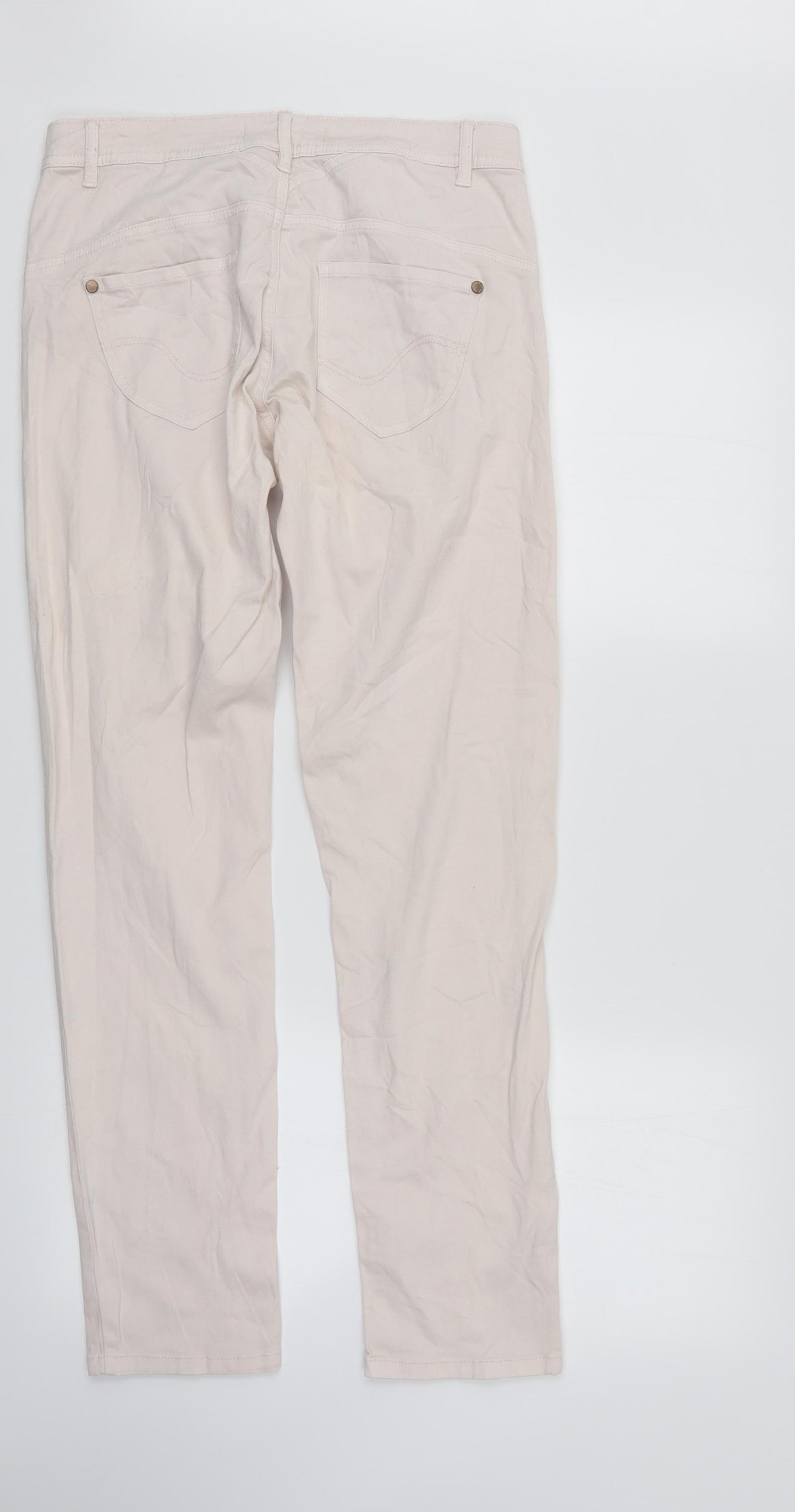 Blue Motion Womens Ivory  Denim Straight Jeans Size 10 L30 in