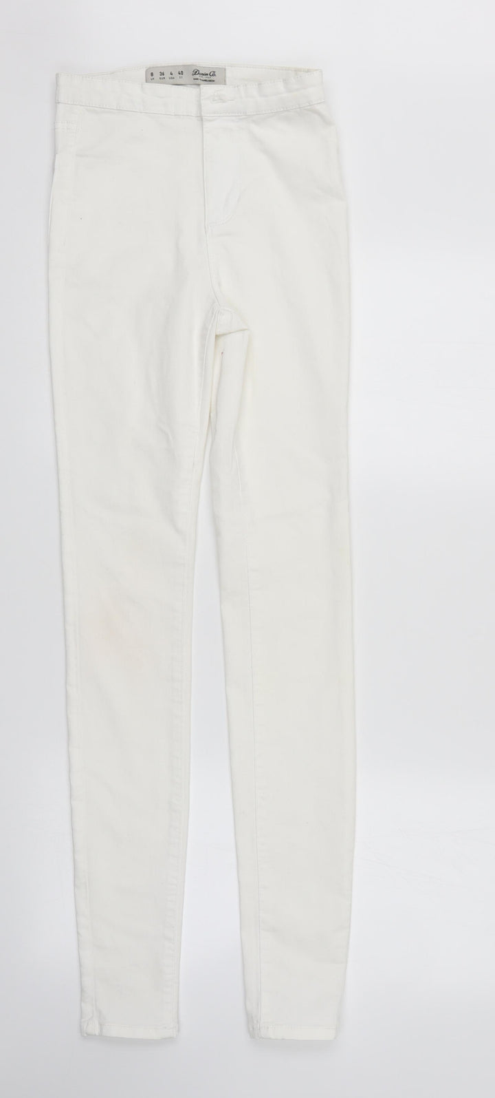 Denim & Co. Womens White Denim Straight Jeans Size 8 L33 in