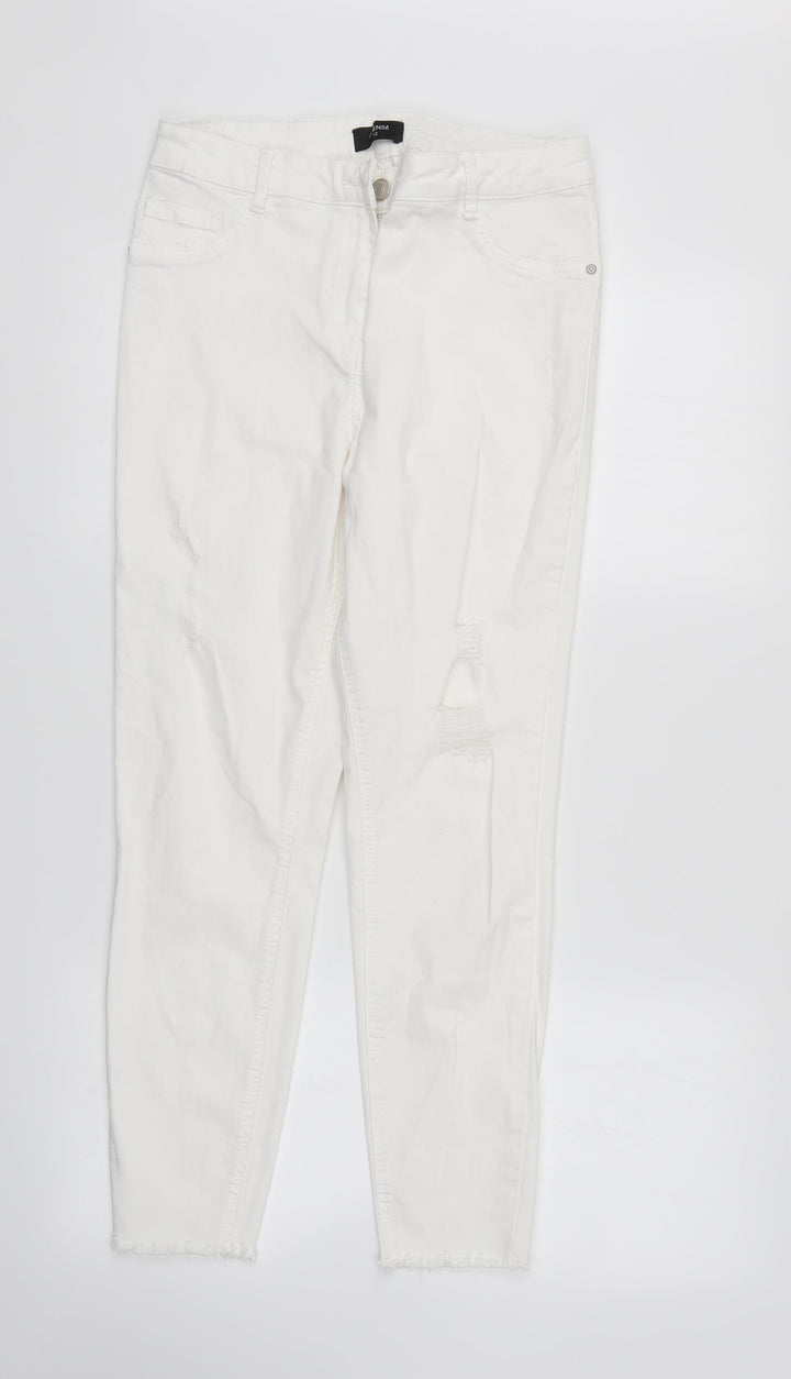 /Denim Womens White Denim Straight Jeans Size 12 L26 in
