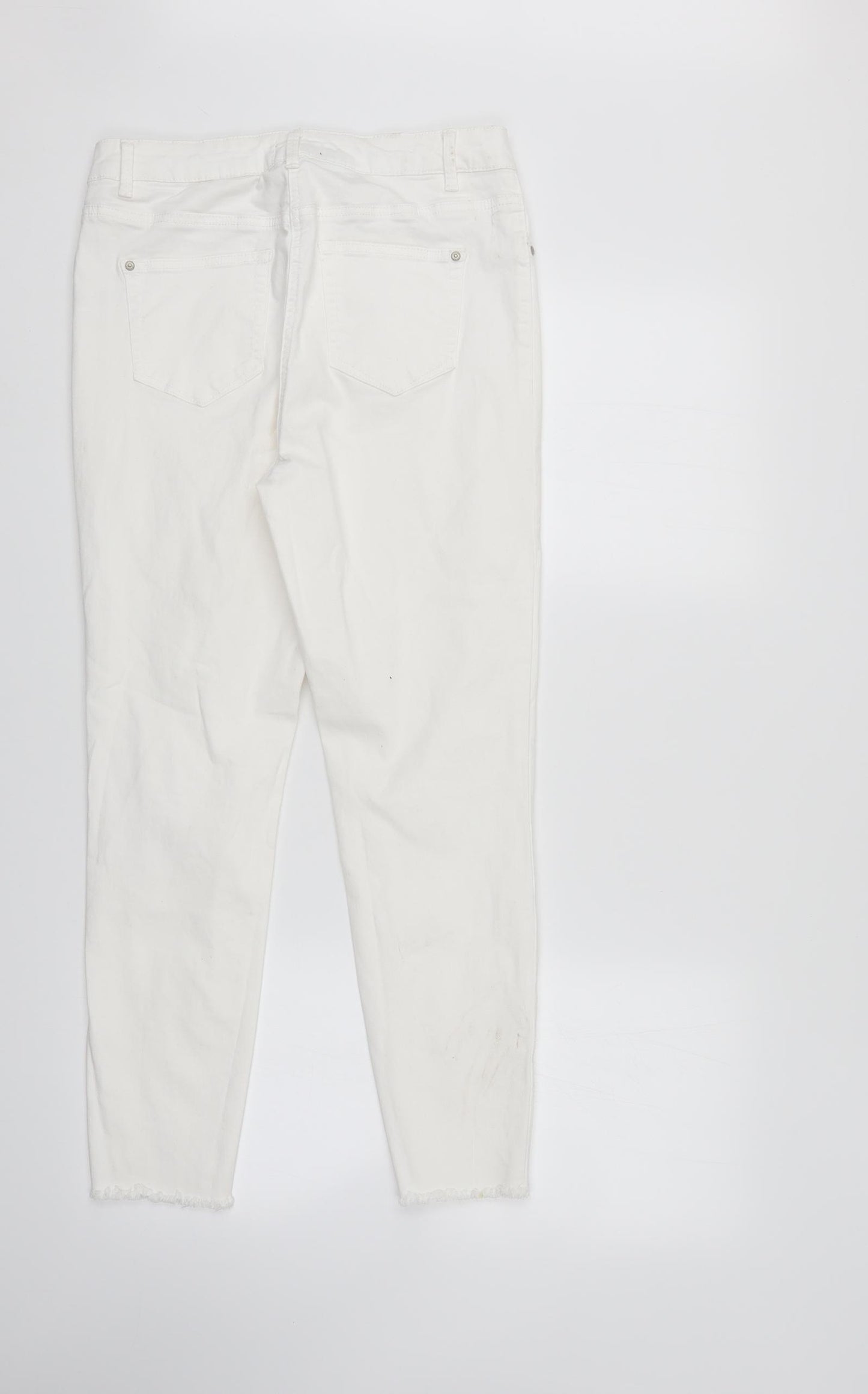 /Denim Womens White  Denim Straight Jeans Size 12 L26 in