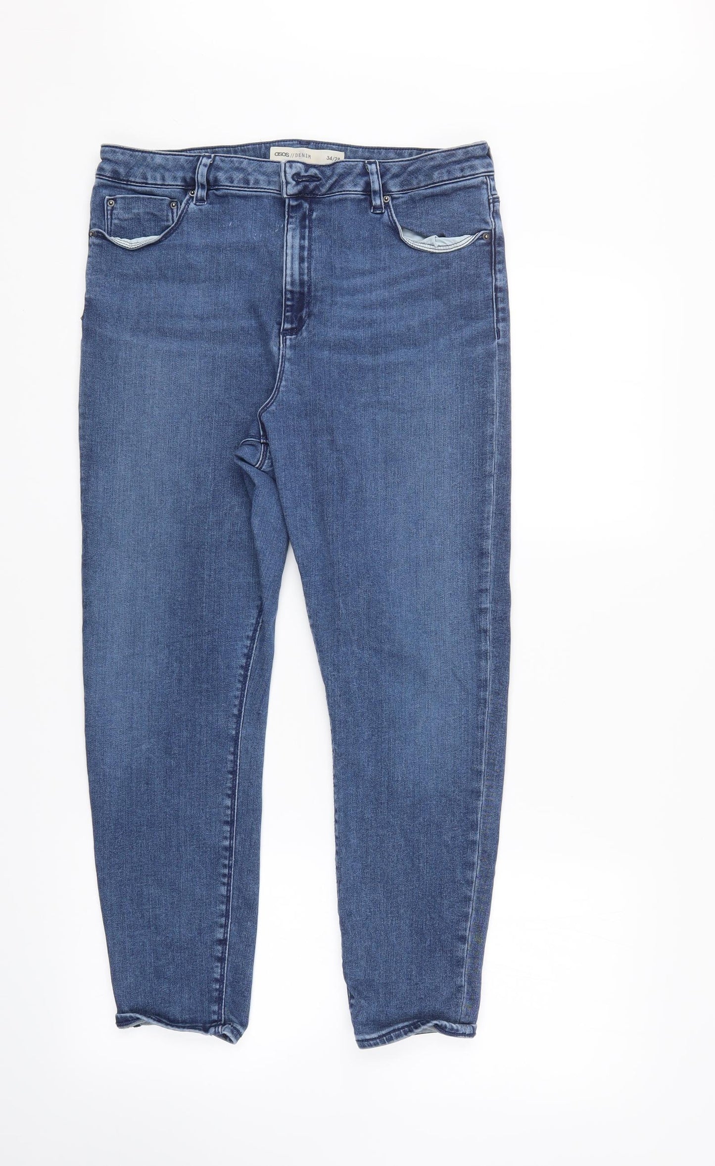 ASOS Mens Blue  Denim Straight Jeans Size 34 L28 in