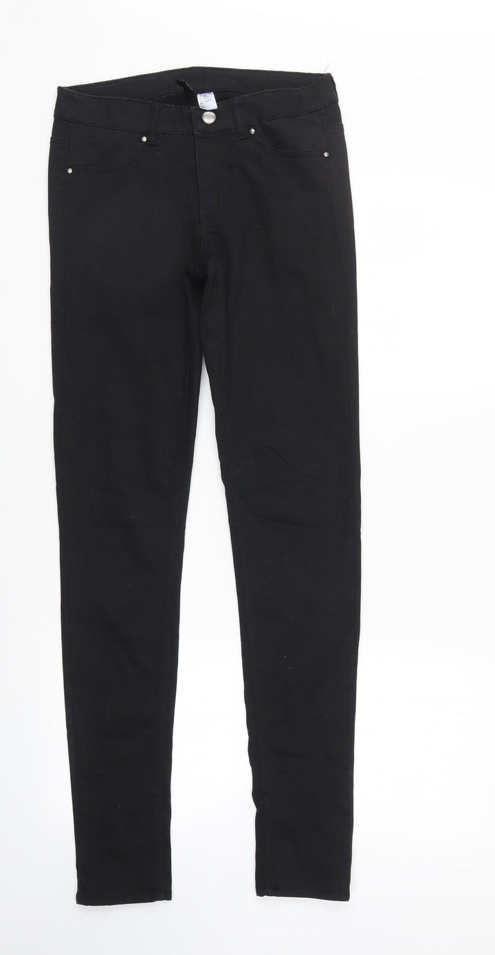 Divided Womens Black  Denim Straight Jeans Size 8 L31 in