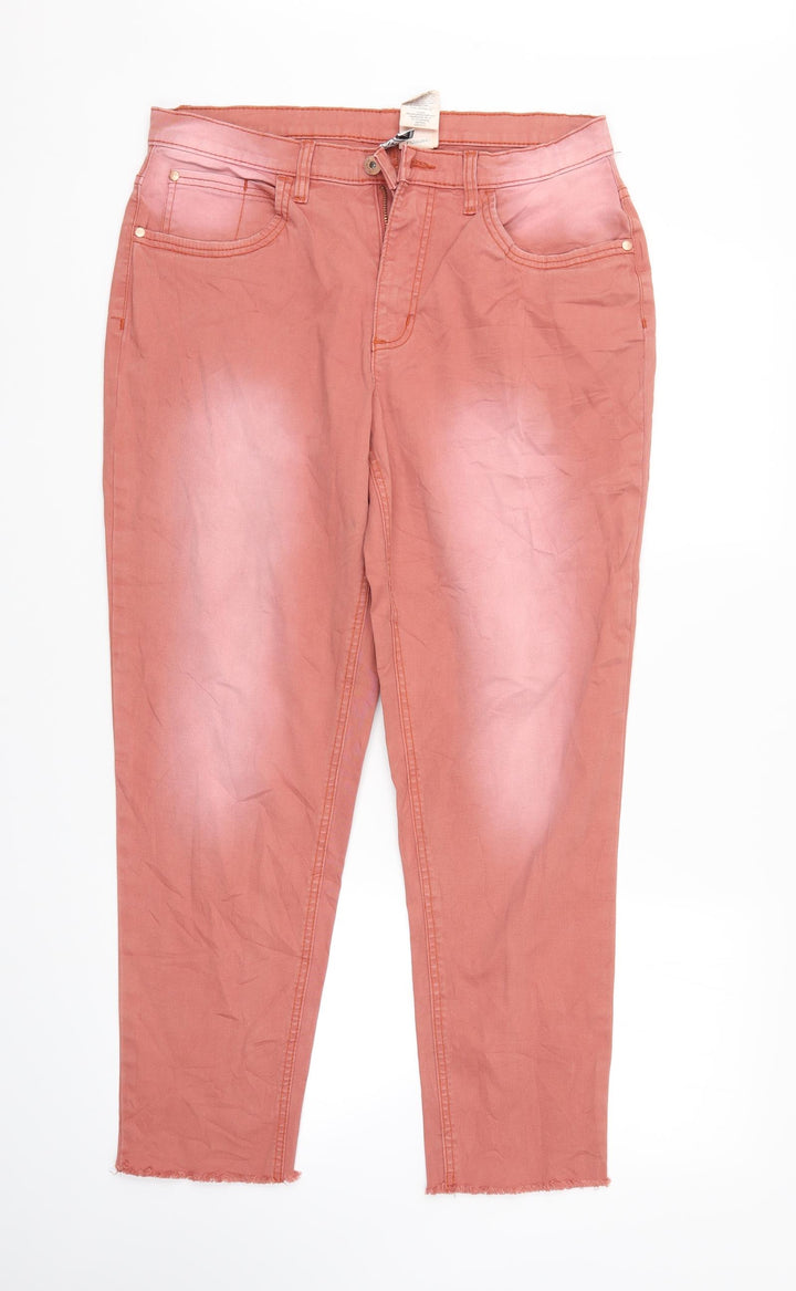 Rainbow Womens Orange Denim Straight Jeans Size 12 L28 in