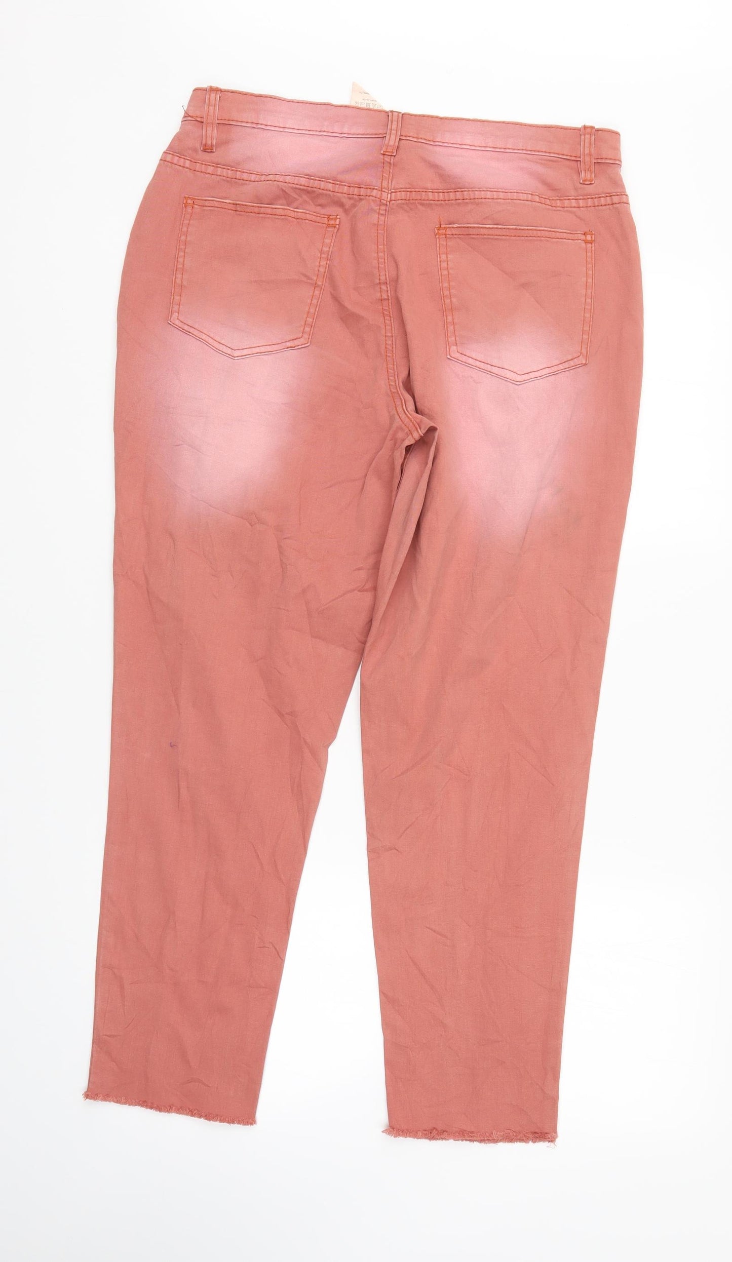 Rainbow Womens Orange  Denim Straight Jeans Size 12 L28 in