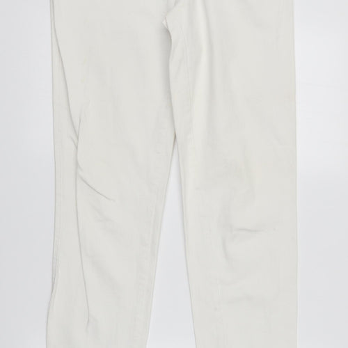 Porto Blue Womens White  Denim Straight Jeans Size 14 L31 in