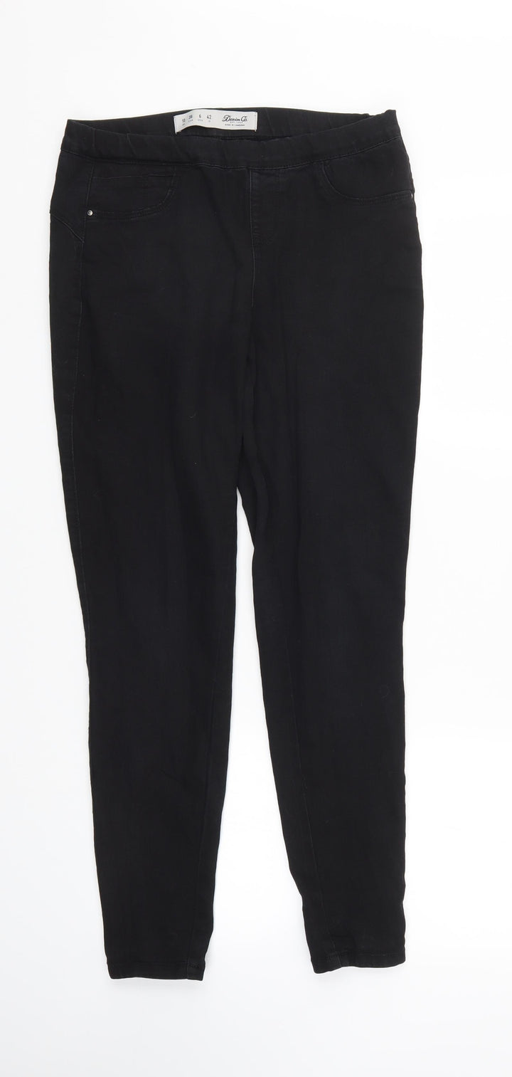 Denim & Co. Womens Black Denim Tapered Jeans Size 10 L27 in