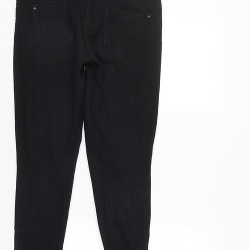 Denim & Co. Womens Black  Denim Tapered Jeans Size 10 L27 in
