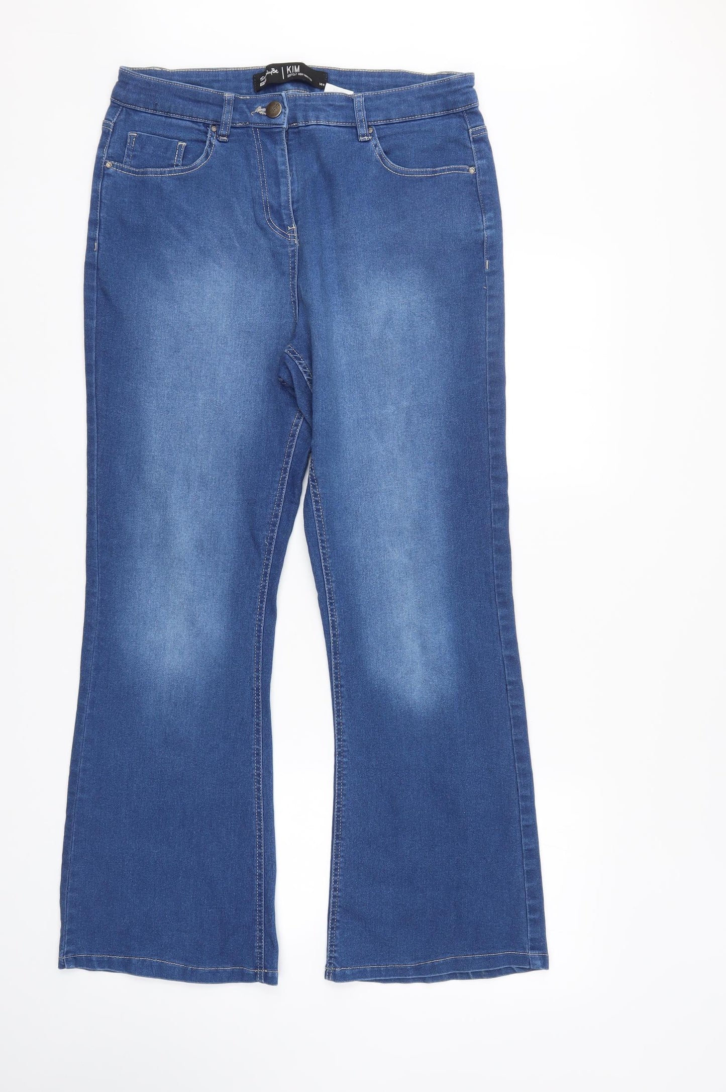 Simply Be Womens Blue  Denim Bootcut Jeans Size 14 L29 in
