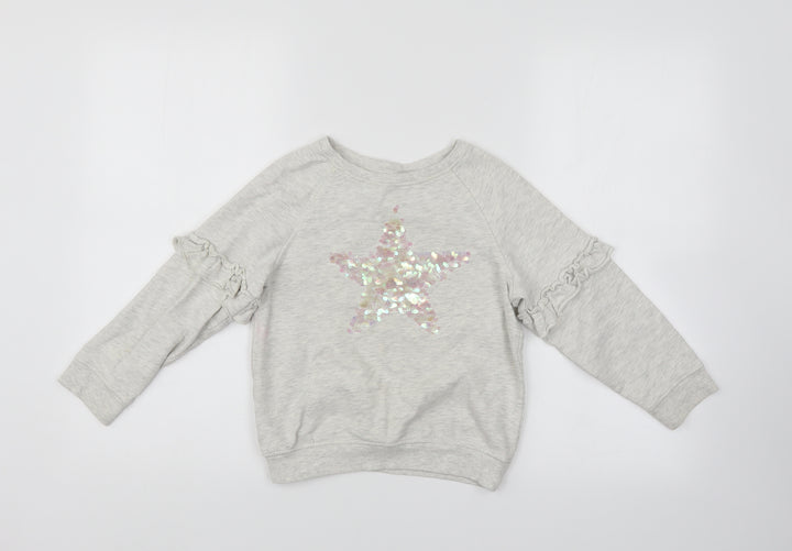 NEXT Girls Grey   Pullover Sweatshirt Size 6 Years