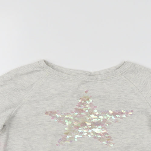 NEXT Girls Grey   Pullover Sweatshirt Size 6 Years