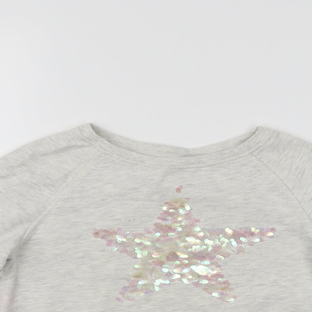 NEXT Girls Grey   Pullover Sweatshirt Size 6 Years