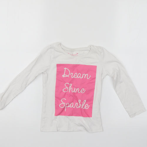 Primark Girls White   Pullover Jumper Size 4-5 Years