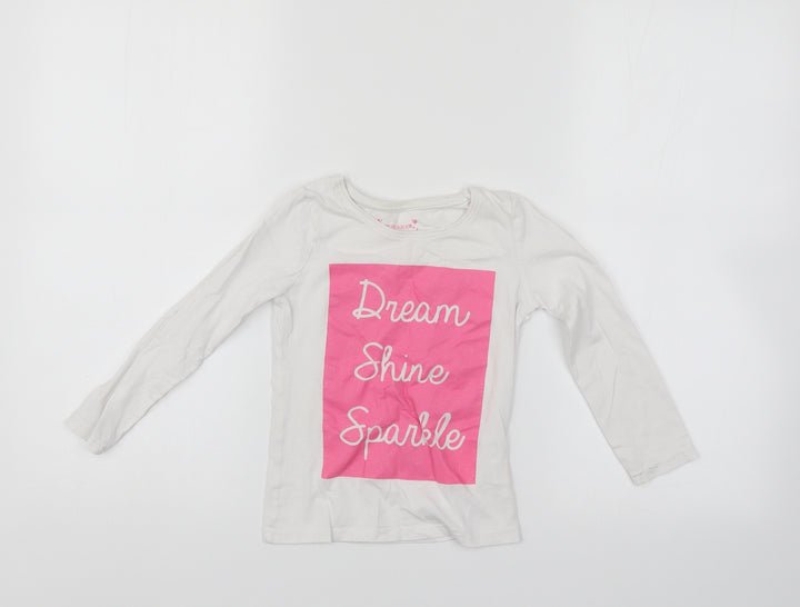 Primark Girls White Pullover Jumper Size 4-5 Years