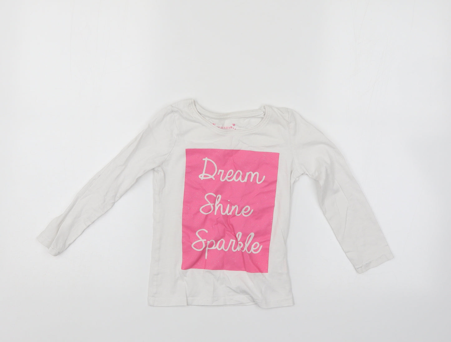 Primark Girls White   Pullover Jumper Size 4-5 Years