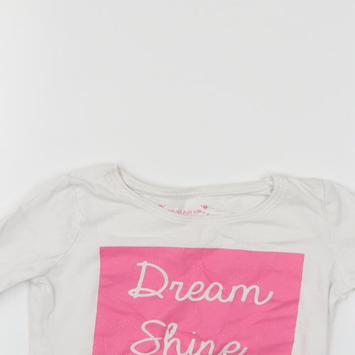 Primark Girls White   Pullover Jumper Size 4-5 Years