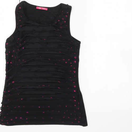 YD Girls Black   Basic Tank Size 10-11 Years