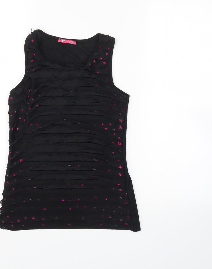YD Girls Black   Basic Tank Size 10-11 Years