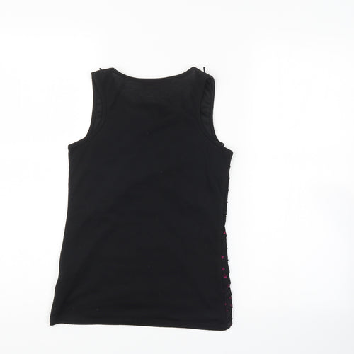 YD Girls Black   Basic Tank Size 10-11 Years
