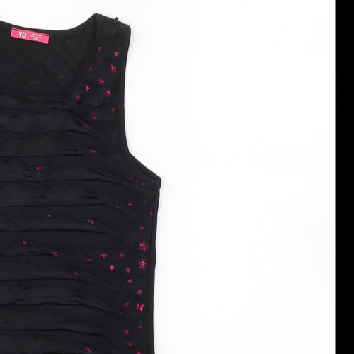 YD Girls Black   Basic Tank Size 10-11 Years