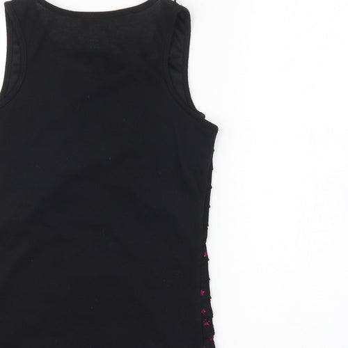 YD Girls Black   Basic Tank Size 10-11 Years