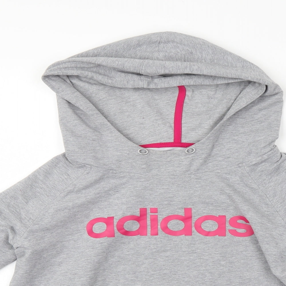 adidas Womens Grey   Pullover Hoodie Size 14