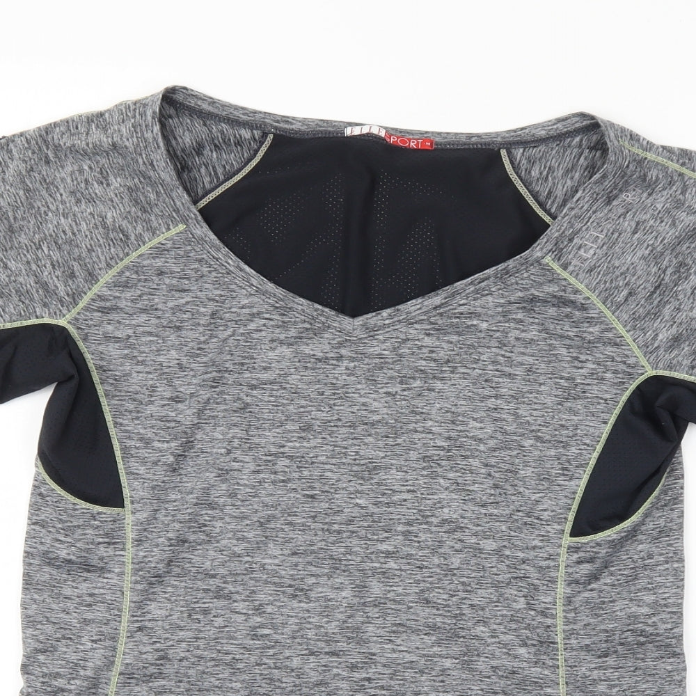 Elle Sport Womens Grey   Jersey T-Shirt Size 12