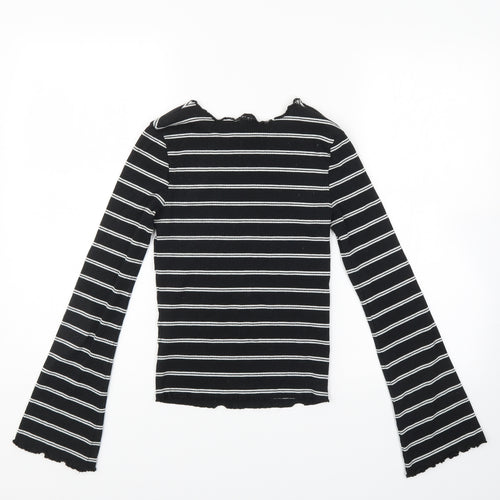 New Look Womens Black Striped  Pullover Jumper Size 8