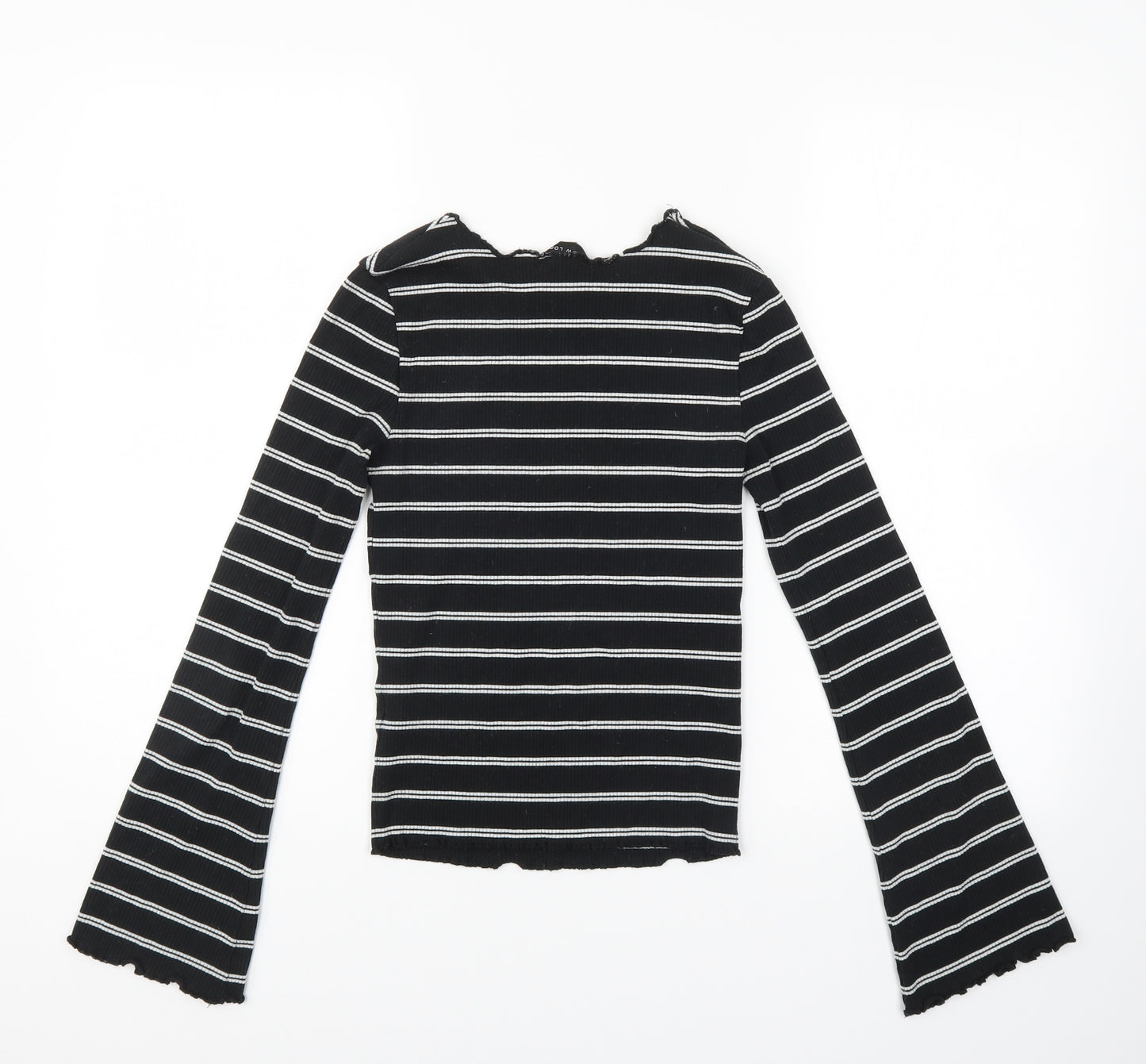 New Look Womens Black Striped  Pullover Jumper Size 8